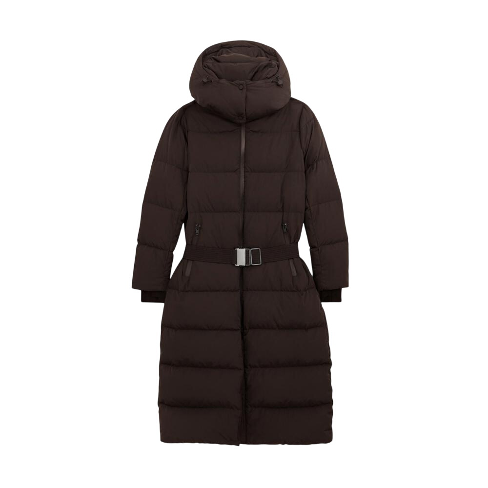 REISS Colette Belted Longline Hooded Puffer Coat